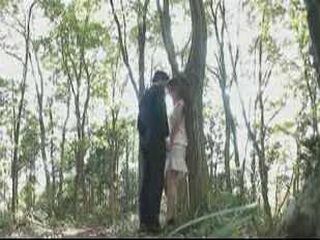 Japanese babe pleasures herself in the forest after a nature walk in the land of the rising sun