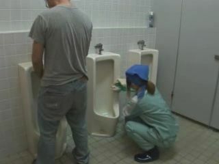 Nippon Toilet Cleaner Gets Surprised with Hot Sex while on Duty