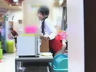 Ebony Japanese Kitten Explodes in XXX Nippon Arcade