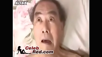 Japanese busty nurse fuck grandpa (Who is she?)