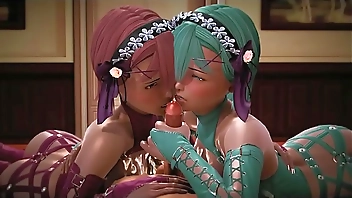 3d hentai anime cartoon red bule teen girls gets fuck