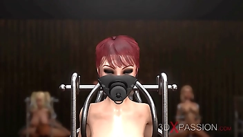 Island. Part 3. Two black men and midget fuck young sex slaves in the basement.