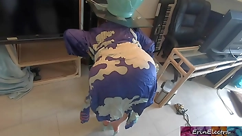 Stepmom gets stuck while sneaking out and fucks stepson to get free - Erin Electra