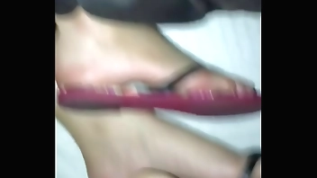 cheerleader gets cum on feet