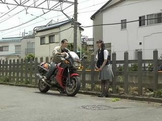 Horny Nippon Schoolgirl Gets Fucked By Biker Boy on First Tokyo Ride