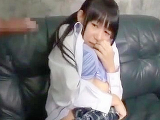 Wild naughty nippon schoolgirl maniacally fucks with XXX pleasure