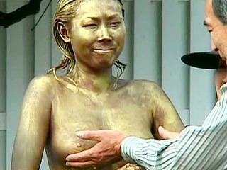 15-minute public painted statue fuck video featuring nippon models in tokyo