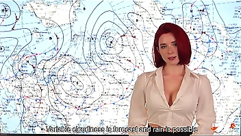 Weather Forecast Presenter Fucks on Live News and Receives Two Cumshots POV