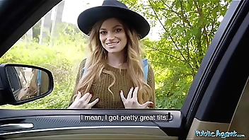 Public Agent Big tits hitchhiker Nicole Rae big dick public pov blowjob