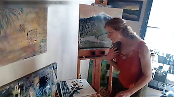 Twitch Streamer Flashing Boobs while Painting Art OH BOY!!!