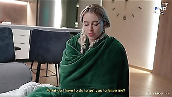 Sharing The Bed With StepSister on Vacation. She Got Scared and Got Cum on Her Panties...