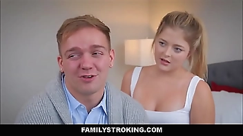 FamilyStroking - Blonde Stepmom Joins Stepsister And Stepbrother After Watching Them And Masturbating - Jill Taylor, Millie Morgan