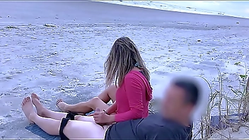 There is my wife on the beach with our friend, she is waiting for a moment of tranquility to have her ass fucked by him, finally she is going to get a cumshot in the ass from another guy