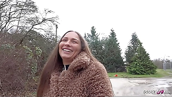 GERMAN SCOUT - Anal Casting Sex for Freckled Big Butt and Boobs Maid Cora Love