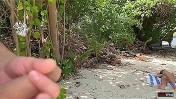 Pervert cummed on girls while they were sunbathing on a public beach